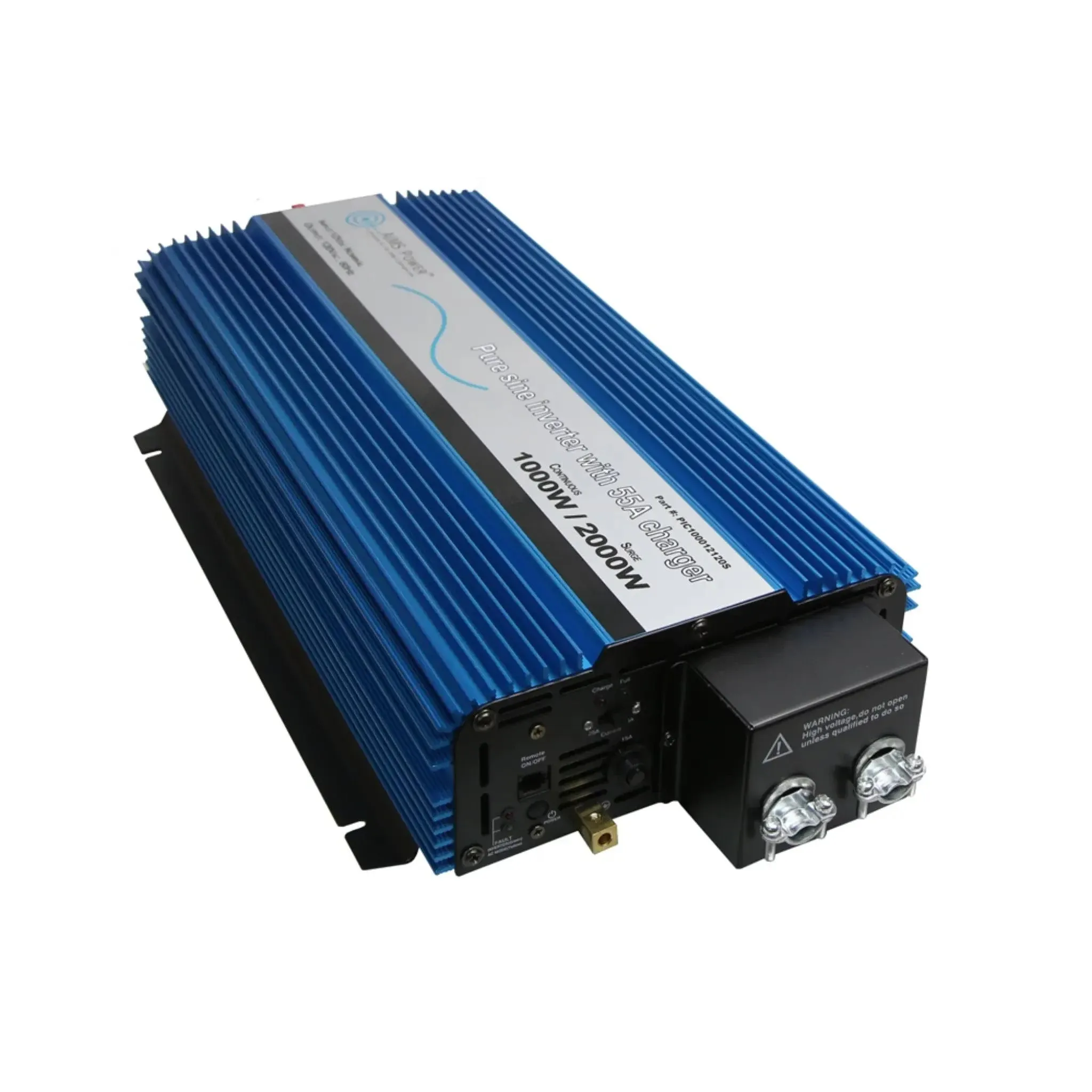 AIMS Power PIC100012120S Pure Sine Inverter, 1000 Continuous, 2000W Surge (Peak Power), Selectable 25A or 55A Battery Charger, Built in Transfer Switch, 12V DC Input