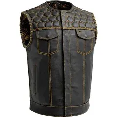 First Manufacturing Company Hornet Men's Club Style Leather Vest