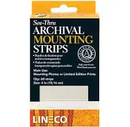 Lineco L5334015 See-Thru  Museum / Archival  Picture Mounting Strips 10-Pkg-4&#034;