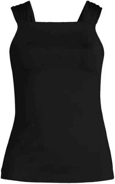 Lands' End Women's Cap Sleeve High Neck Tankini Swimsuit Top