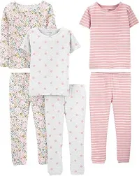 Simple Joys by Carter's Girls' 6-Piece Snug Fit Cotton Pajama Set