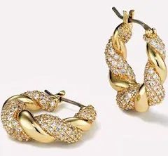 Twisted Hoop Earrings - Paris Pave on Garmentory