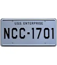 Star Trek NCC-1701 Metal Stamped License Plate