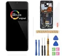 [Original Quality] S20 Ultra Screen Replacement for Samsung Galaxy S20 Ultra 6.9" AMOLED Display Touch Digitizer with Cosmic Black Frame – LCD Assembly