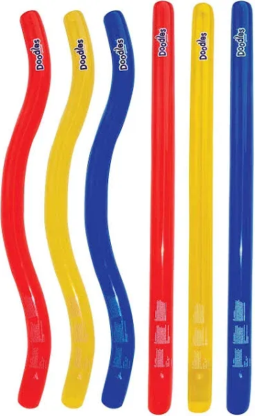 Swimline 9008 Doodles Inflatable Pool Float Noodles 72&#034; 6pk Water Noodle Aerobic