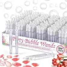 thinkstar 300 Pack Mini White Bubble Wand Party Favors