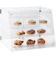 VIVO Acrylic 3-Tier Cafe Bakery Display Case, 21 x 17 x 16 inch, Removable Tray Shelves, Commercial Countertop Dessert Display Pastry Box with Magnetic Rear Door Access, NSF Certified, Candy-DSPY3