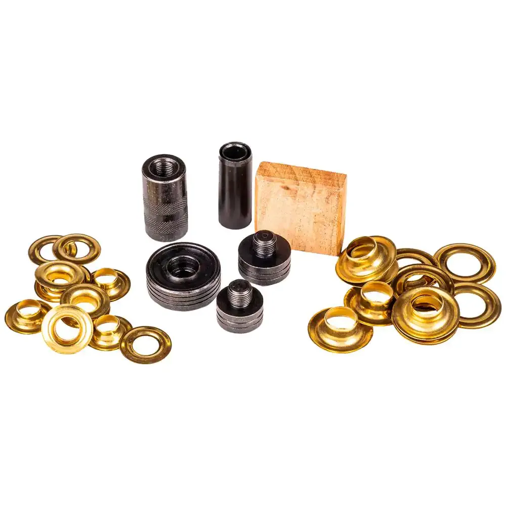 General Tools 3/8"-1/2" Grommet Kit - Rustproof Solid Brass Grommets for Tarp Repair, Reinforcing Canvases, and Fabric Rings