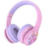 Candy Bila Kids Headphones Fit For Aged 3-21 Colorful Led Lights Comfort Wireless Headphones With Microphone 94db Volume Limited