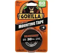 Gorilla 8 Pack Black Double-Sided Mounting Tape