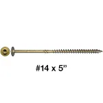 Jake Sales #14 x 5" Construction Lag Screw Exterior Coated Torx/Star Drive Heavy Duty Structural Lag Screw Far Superior to Common Lag Screws -