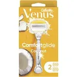 Venus Comfortglide Olay+ Coconut Womens Razor Metal Handle + 2 Refills - New