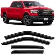 Extra Durable Window Deflectors in-Channel Window Visors Rain Guards Fit for Dodge Ram 1500 2019-2024 Crew Cab, Sun Visors, Wind Vent Visors, Vent Shades, Exterior Car Accessories - 4 pcs. AG0032