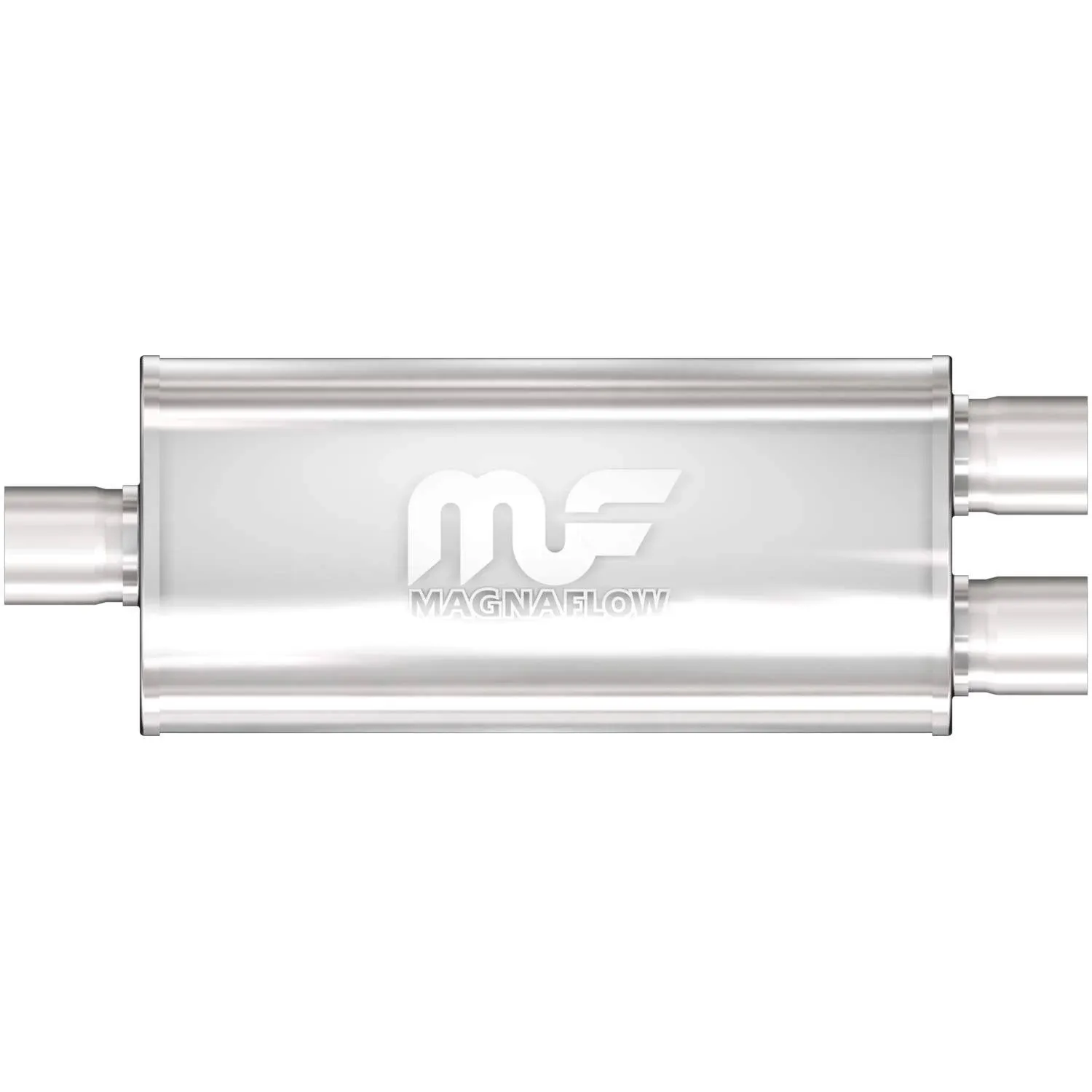 Magnaflow Performance Exhaust Muffler 12198 Single 3 Inch Center Inlet; Dual 2-1/2 Inch Outlet; 14 Inch Body/20 Inch Overall Length