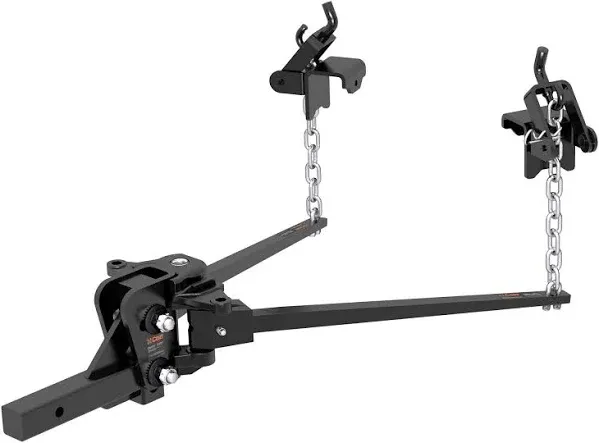 CURT 17302 Long Trunnion Bar Weight Distribution Hitch, Up to 10K, 2-Inch Shank , Black