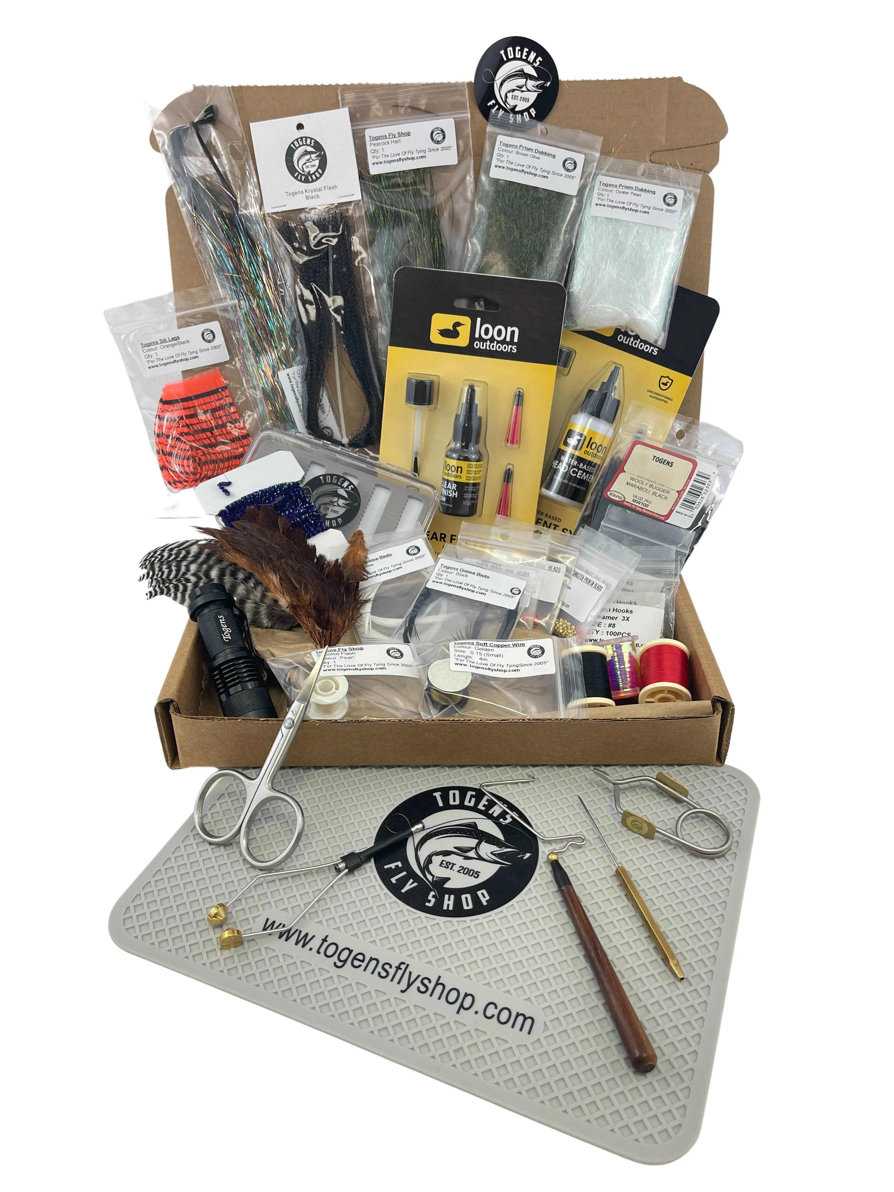 Beginner Fly Tying Kit - All The Essentials You Need to Start Tying Flies - Tie 5 Different Fly Patterns - Hooks, Beads, Tools & Essentials Included!