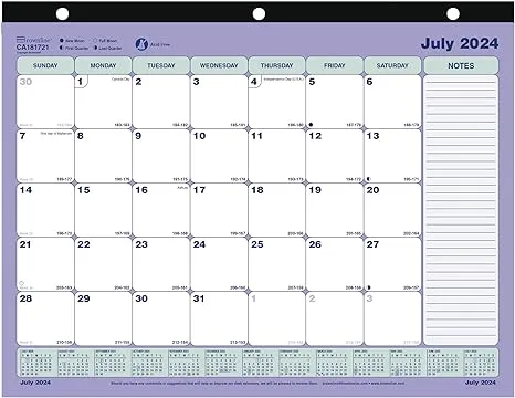 Brownline® Academic Monthly Desk Pad Calendar, 13 Months, July 2024 to July 2025, 11" x 8.5" (CA181721-25)