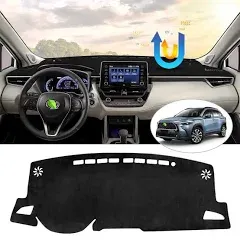 Karltys Dash Cover for Toyota Corolla Cross Accessories 2022-2024 2025 Dash Mat Flannel Dashboard Cover Pad Sun Shade Dash Board Protector Non-Slip Anti Glare (Not for Corolla)