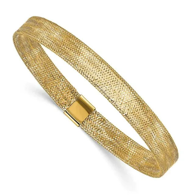 14K Yellow Gold Stretch Slip-On Bangle Bracelet