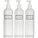 Artanis Home Silkscreened Empty Shower Bottle Set