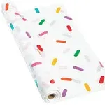 40 x 100 ft. Birthday Sprinkles Disposable Plastic Tablecloth Roll