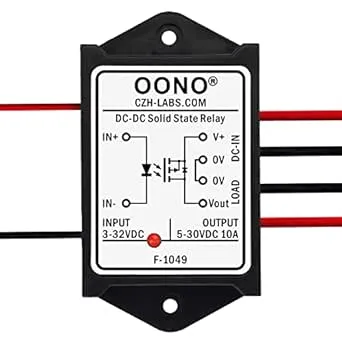 Wired DC-DC 10Amp Isolated Solid State Relay Module, SSR in 3-32VDC Out 5-30VDC