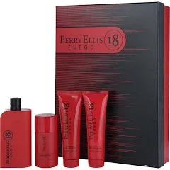 Perry Ellis 18 Fuego Men 4 Pc Set 3.4oz EDT Spray, 2.7 deo,3oza/s/b,s<wbr/>h/g NEW