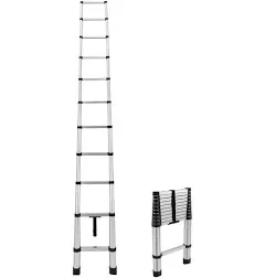 RecPro RV 10 Step Telescoping Ladder 10.5ft Extendable Collapsible Ladder