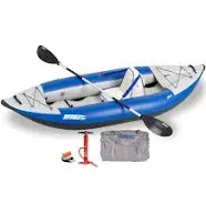 Sea Eagle 300X Explorer Touring, Camping, Fishing Whitewater Inflatable Kayak, Solo, Self-Bailing, Drop Stitch Floor-Paddle, Seat, Pump, Skeg, Bag