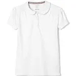 French Toast White Girls Short Sleeve Peter Pan Collar Polo Shirt