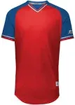 Russell R01X3B - Youth Classic V Neck Jersey True Red/Royal/White - L