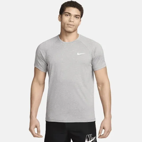 Nike Men s Heathered Short-Sleeve Hydroguard Swim Shirt # Small