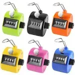 KTRIO Pack of 6 Colors Handheld Tally Counter 4 Digit Number Count Clicker Counter, Hand Mechanical Counters Clickers Pi