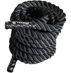 Titan Fitness Battle Rope 30ft x 2in, Poly Dacron Heavy Rope for Home Gym Conditioning Workouts, Cross-Train, Strength Training Exercises