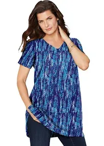 Roaman's Plus Size Women's Short-Sleeve V-Neck Ultimate Tunic