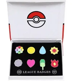 8Pcs Pocket Monsters Gym Badges Collection Gift Box