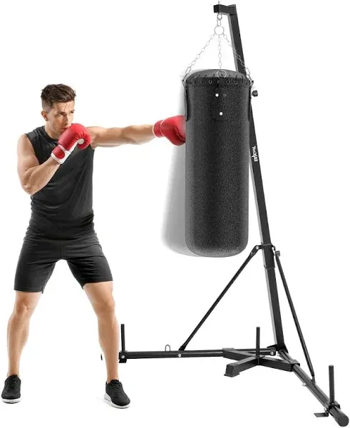 150Lbs Portable Heavy Bag Stand, Easy Foldable Heavy Boxing Bag Stand with Lock 