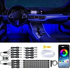 Qvevdacar Interior Car LED Strip Lights