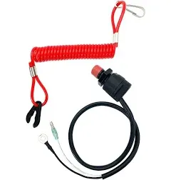 Boat Engine Emergency Stop Switch Safety Tether Lanyard Replacement for Yamaha Tohatsu Honda - Boat Kill Switch Key 6E9-82575-00-00 6E9-82575-01-00 6E9-82575-02-00 18-65450 - 55 inch Long