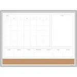 U Brands 4N1 Magnetic Dry Erase Combo Board, 24 x 18, White/Natural