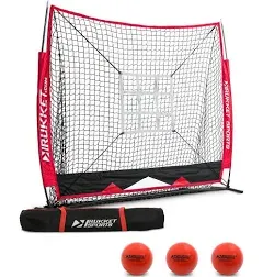 5x5 Baseball / Softball Net w/ 3 Weighted Balls & Strike Zone Target