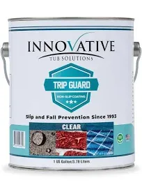 Trip Guard - Clear Anti Slip - Non Skid - Safety Tile and Floor Treatment - Multi-Surface Textured Coating for Stairs, Floors, Walkways & Concrete - Use on Any Slippery Surface Except Wood