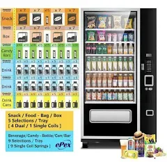 EPEX Beverage Large Combo Vending Machine with Stratified Temp Control Black EP-G654 0