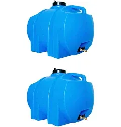 WaterPrepared 35 Gal Water Tank w/ Large Cap, Brass Spigot & Handles (4 Pack)