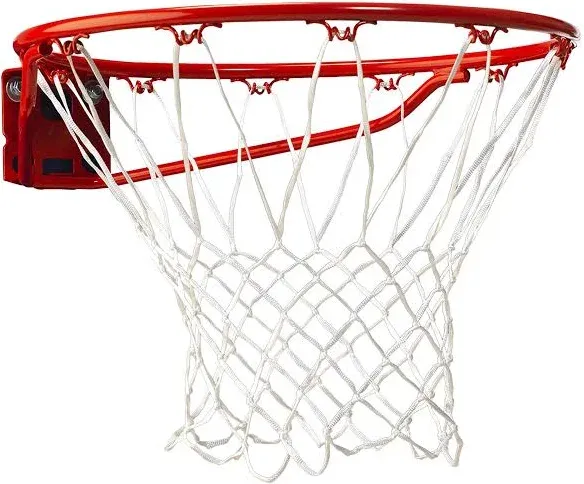 HUFFY SPORTS NBA 5/8&#034; RED STEEL BASKETBALL RIM,MOUNTING PLATE &amp; WHITE NET