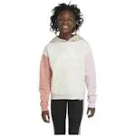 Girls' Adidas Color Block Hoodie Large Oatmeal Heather