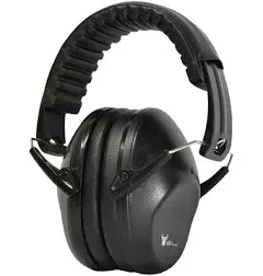 Earmuffs Hearing Protection with Low Profile Passive Folding Design 26dB NRR and Reduces Up to 125dB, Black