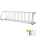 111 in. L 9 Holders Floor Bike Rack All-Steel Grid Bike Rack Single-Side Storage Stand for 9-Bike Garage Street Yard