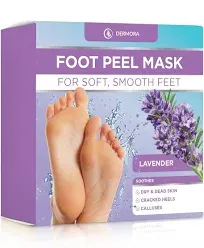 Dermora Foot Peel Mask - for Cracked Heels, Dead Skin & Calluses - Exfoliating Peeling Treatment (2 Pack)