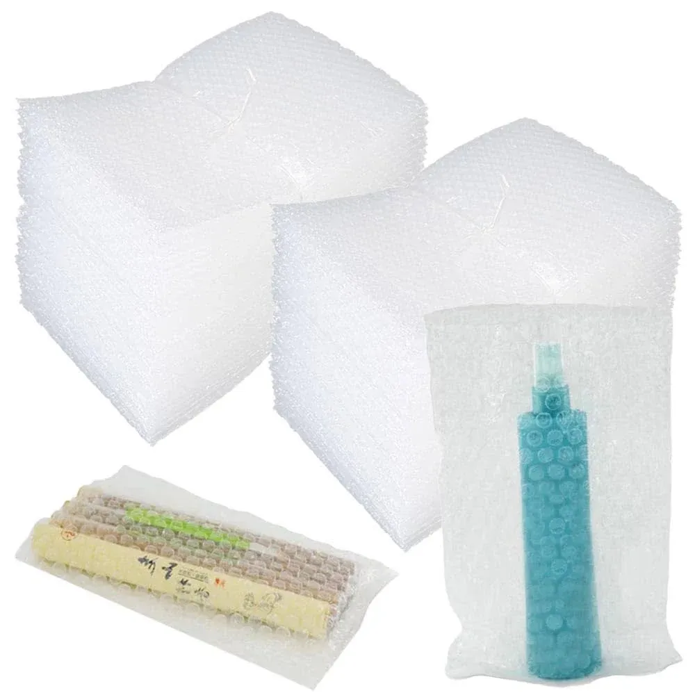 High-PQ 100 Pcs Bubble Pouch Wraps, 6''x10'' Clear Bubble Out Bags for Packing, Double Walled Cushioning Bags for Shipping, Storage and Moving